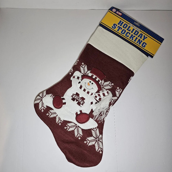 Mississippi State University Collegiate Oversized Holiday Snowman Stocking NEW! - Picture 1 of 6